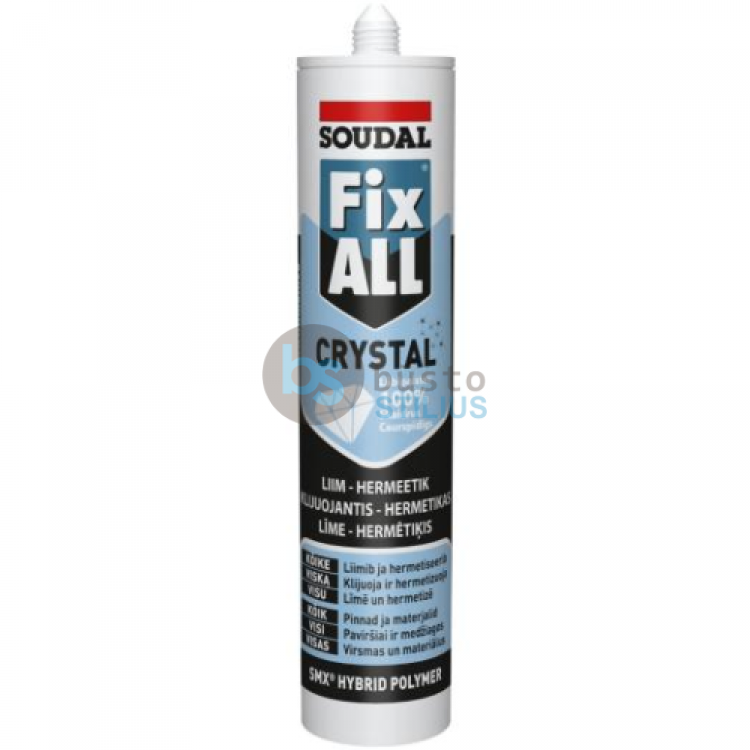 Klijuojantis hermetikas FIX ALL CRYSTAL, 290 ml