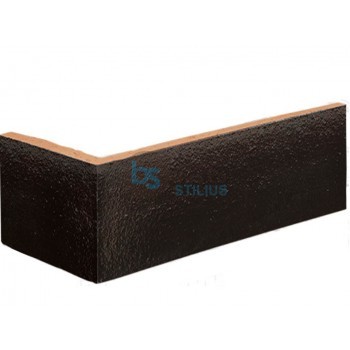 Klinkerio kampinė plytelė Onyx black Kaina už vnt.